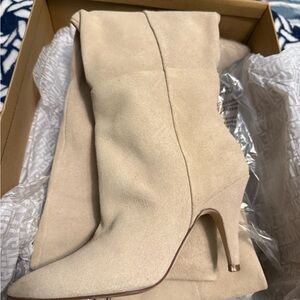 Steve Madden Cream Heeled Boots